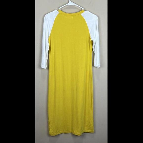 NWT Sonnet James Soft Knit Play Midi Dress size Small Mustard Colorblock - Picture 2 of 5